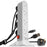 Zoomgoods Surge Protected Extension Lead ST8W Tower Extension Leads with USB Multiplug Adapter Cord for UK Plugs 8 Way with 2x USB Slots and 1x USB-C Slot Long White Power Cords Multi Outlet Socket