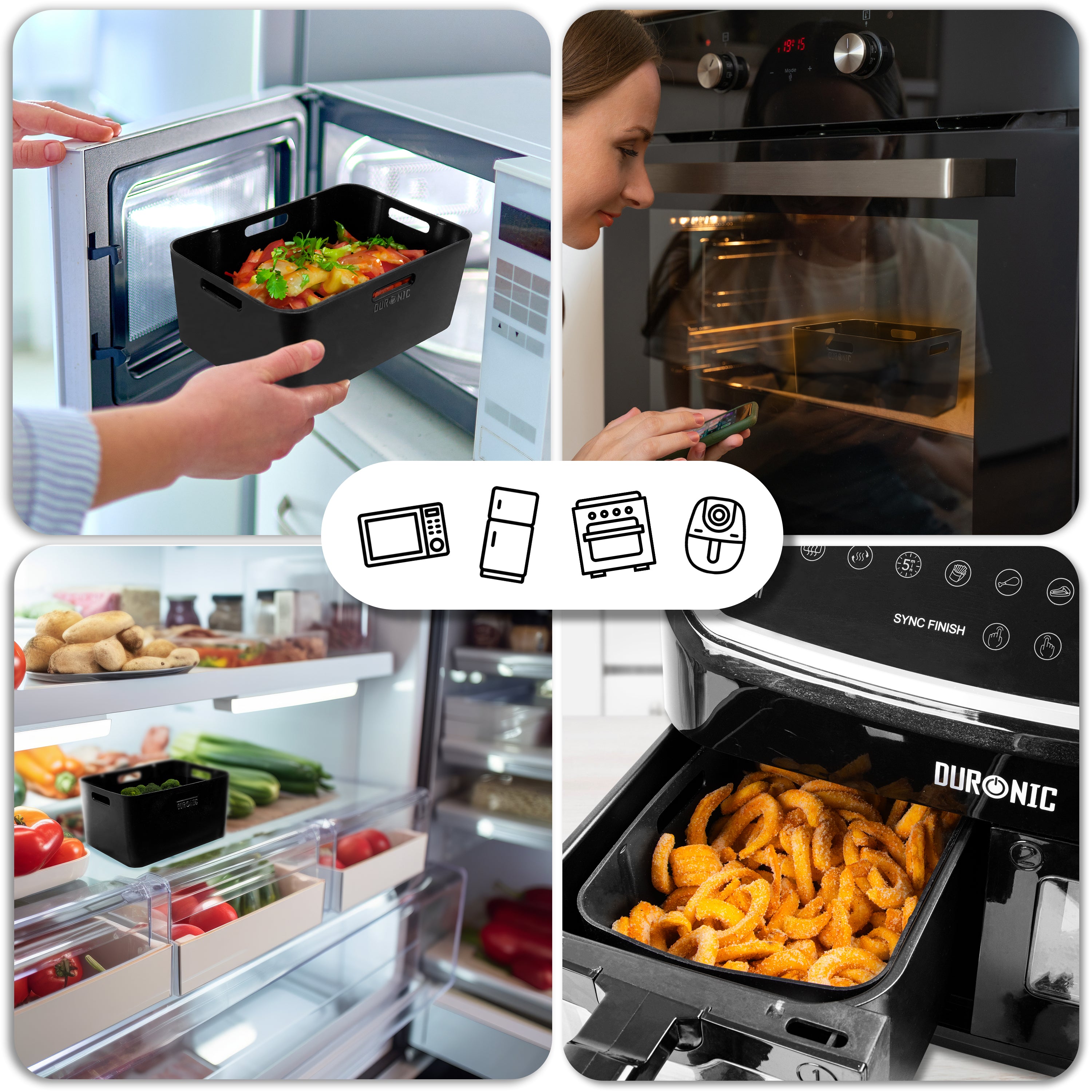 Zoomgoods Silicone Air Fryer Liners AFL1 Air Fryer Basket Liner Durable Nonstick Silicon Inserts for Air Fryers AF24 AF34, Ninja AF400UK Reusable Dual Air Fryer Accessory Premium Cooking Accessories