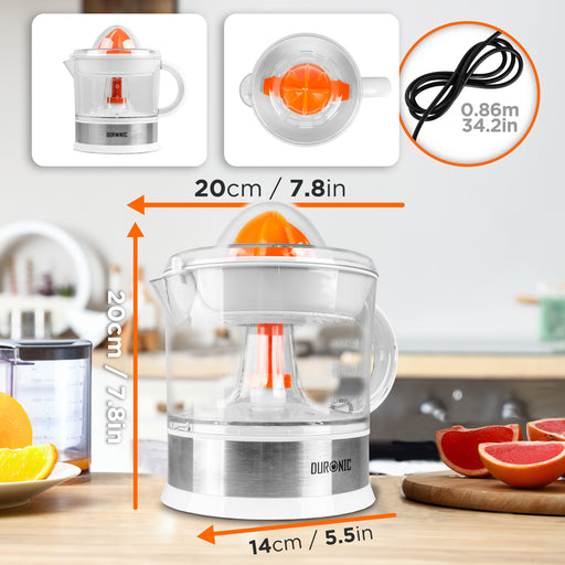 Zoomgoods Electric Citrus Juicer JE407 Lemon Juicer 40W Citrus Press with Adjustable Pulp Filter Fresh Orange Juice Maker Extractor for Lemons, Limes, Grapefruits With 2 Sized Juicing Cones Black