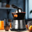Zoomgoods Electric Citrus Juicer JE304, 2 Interchangeable Lemon Squeezer Cones, 300W Electric Hand Press with Adjustable Pulp Filter and Pouring Spout, Ideal for Fresh Orange, Lime juice