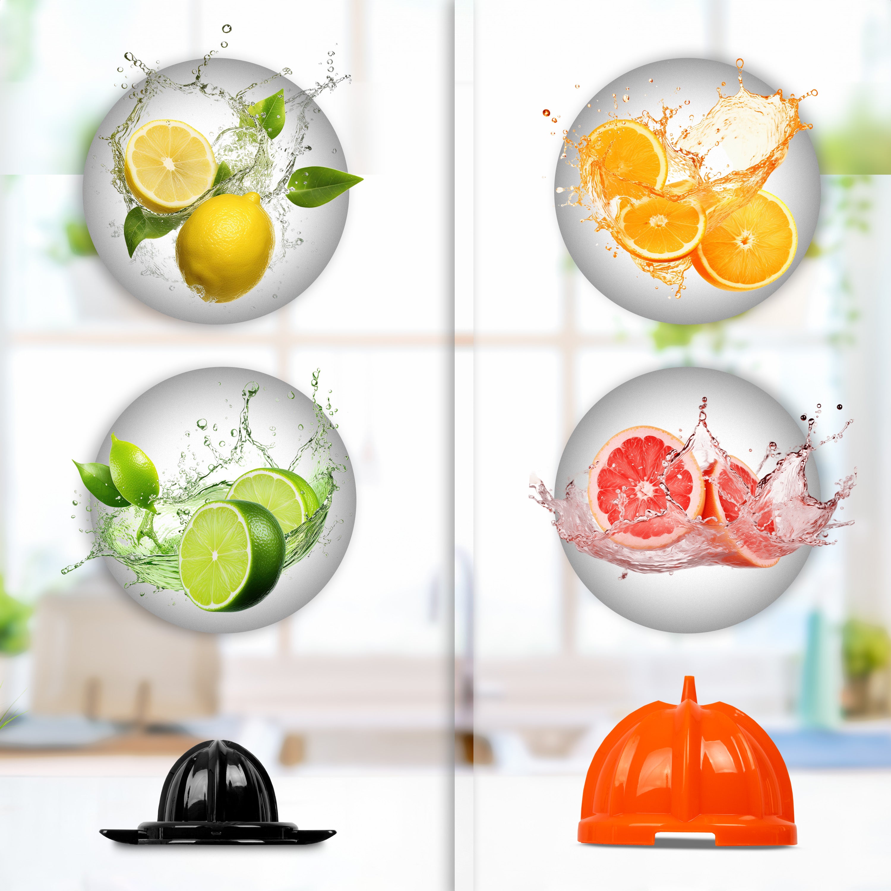 Zoomgoods Electric Citrus Juicer JE304, 2 Interchangeable Lemon Squeezer Cones, 300W Electric Hand Press with Adjustable Pulp Filter and Pouring Spout, Ideal for Fresh Orange, Lime juice
