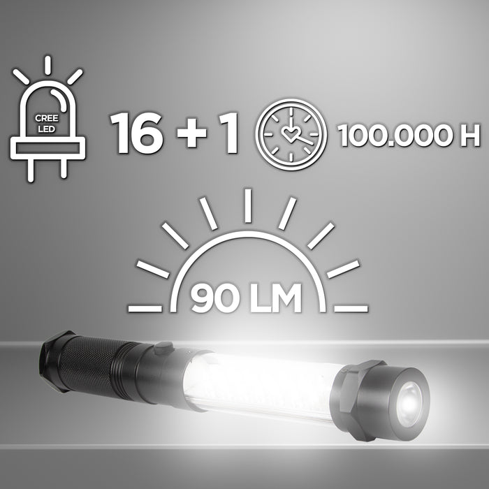 Zoomgoods LED Torch RFL163AAA  Portable Flashlight, Handheld Torchlight, Magnetic and Lightweight Torch Light for Camping Hiking DIY Night Emergencies & Blackouts