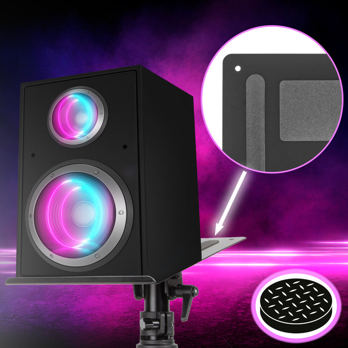 Zoomgoods Speaker Stands SPS20 Height/Tilt Adjustable Desk Mount Speaker Risers, Monitor Speaker Mounts for Bookshelf Speakers, Home Entertainment, Music Presentations, Gaming