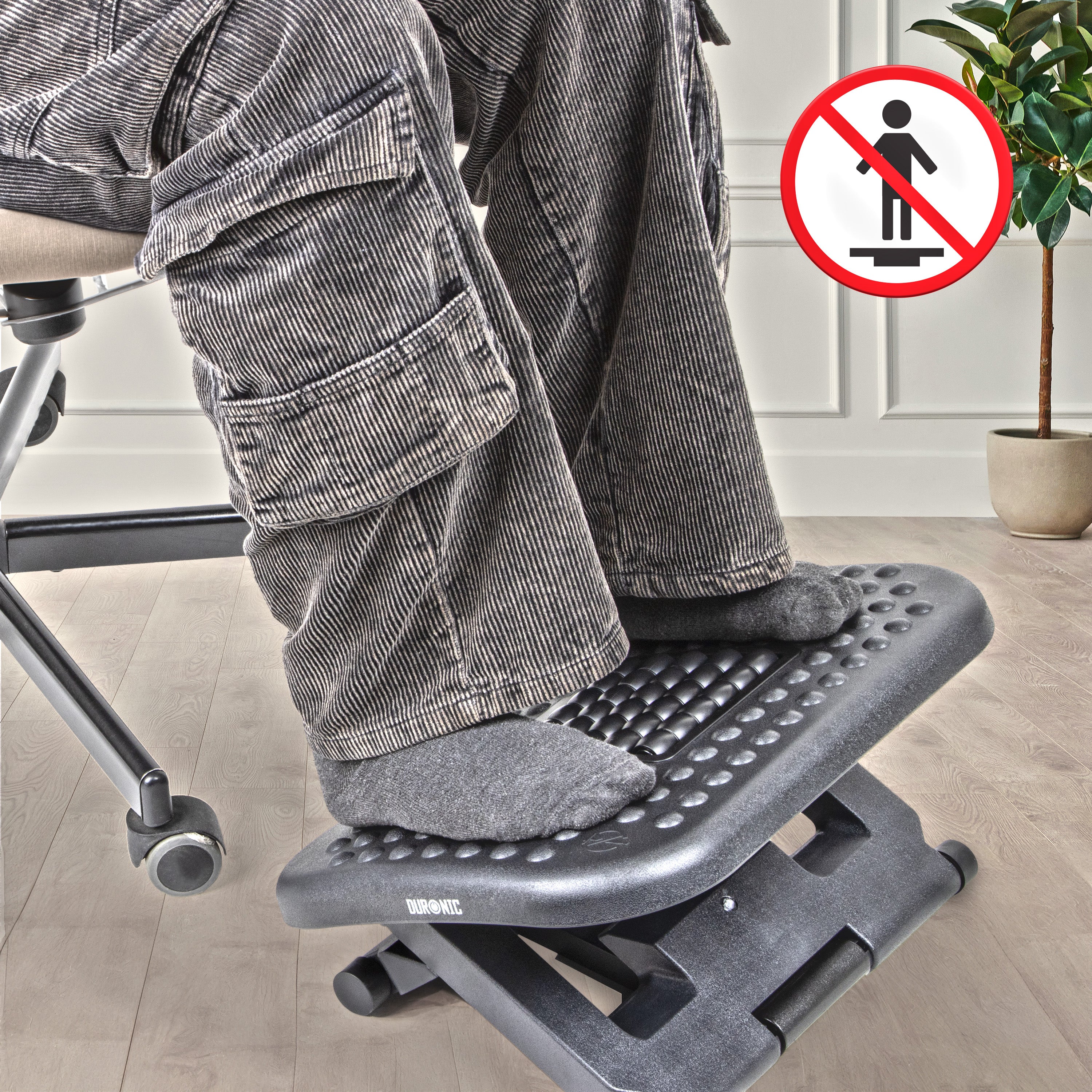 Zoomgoods Ergonomic Footrest FT03 with Adjustable Tilt, 3 Height Levels, Massage Rollers, Textured Surface for Stress Relief, Foot Pain and Fatigue, Under-Desk for Office, Home, Students, Gamers