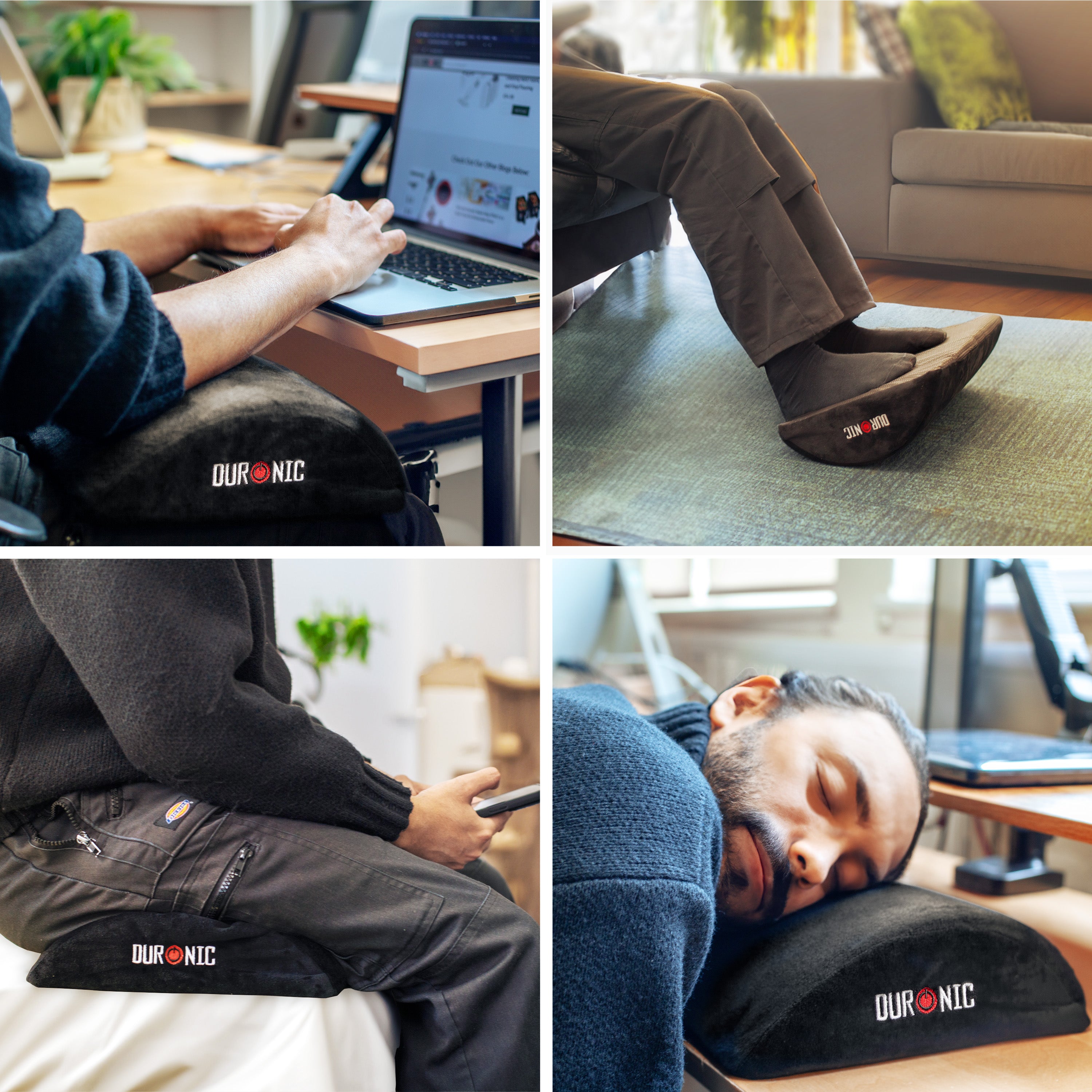 Zoomgoods Ergonomic Footrest FT05: Firm Inner, Soft Outer Material for Improved Support, Comfort; Lightweight, Ideal for Stress Relief, Foot Pain & Fatigue; Under-Desk for Office, Home, Students, Gamers