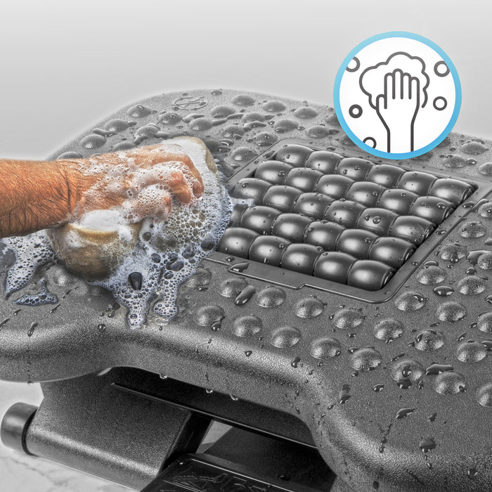 Zoomgoods Ergonomic Footrest FT03 with Adjustable Tilt, 3 Height Levels, Massage Rollers, Textured Surface for Stress Relief, Foot Pain and Fatigue, Under-Desk for Office, Home, Students, Gamers