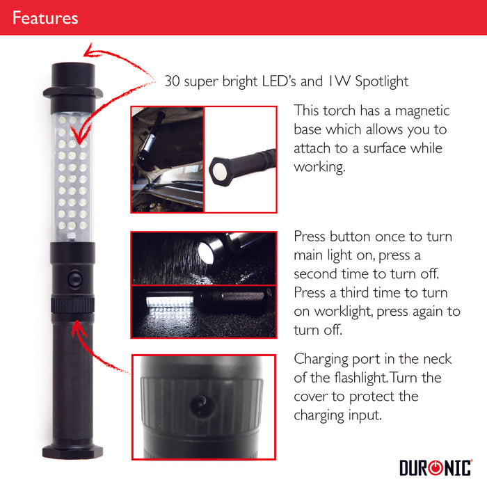 Zoomgoods Flashlight Torch RFL303AAA Handheld Torchlight with 150 Lumens Portable LED Emergency Flashlights Lightweight Torch Lights with Magnet Flash Light for Camping Hiking DIY Night & Blackouts