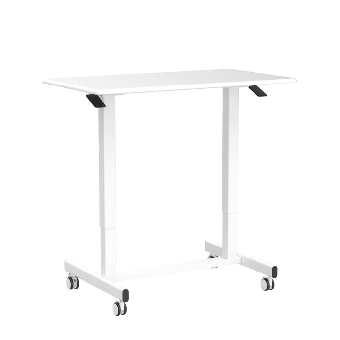 Zoomgoods Sit Stand Desk Top TM03T Ergonomic Standing Sitting Desks Table Converter Adjustable Height Multi Use Desktop Workstation Portable on Wheels for Adults and Children, for Office, Home - White