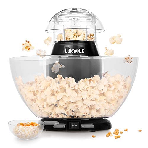 Zoomgoods Popcorn Maker POP50 /BK [BLACK]| Hot Air Corn Popper | Make Homemade Healthy Oil-Free Popcorn | Low Calorie Snacking | Comes with Measuring Cup and Serving Bowl | 1200W