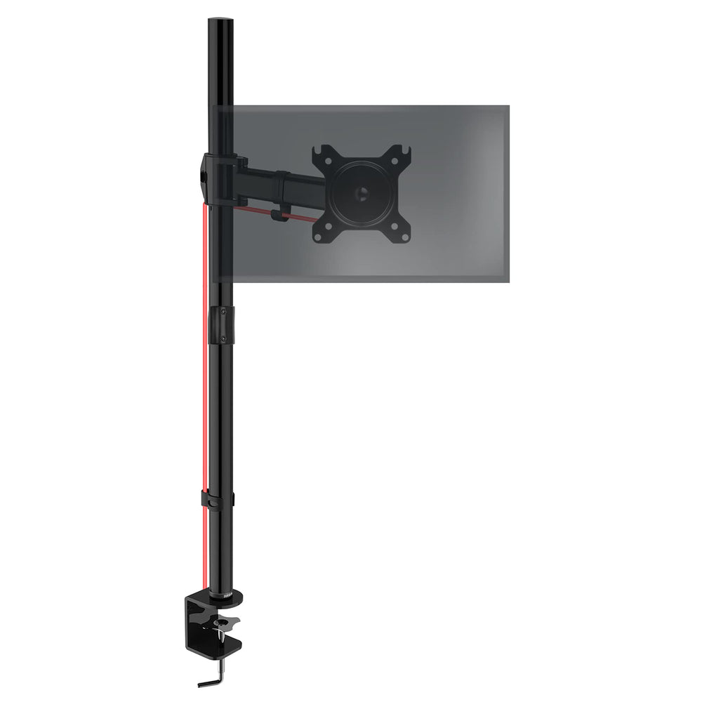 Zoomgoods Single Monitor Arm DMT251X2 Height Adjustable PC Monitor Stand with 100cm Pole C Clamp Monitor Riser for 13-27” Screens Desk Mount with VESA 75/100 with 8kg Capacity for Home Office Work