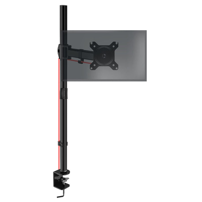 Zoomgoods Single Monitor Arm DMT251X2 Height Adjustable PC Monitor Stand with 100cm Pole C Clamp Monitor Riser for 13-27” Screens Desk Mount with VESA 75/100 with 8kg Capacity for Home Office Work