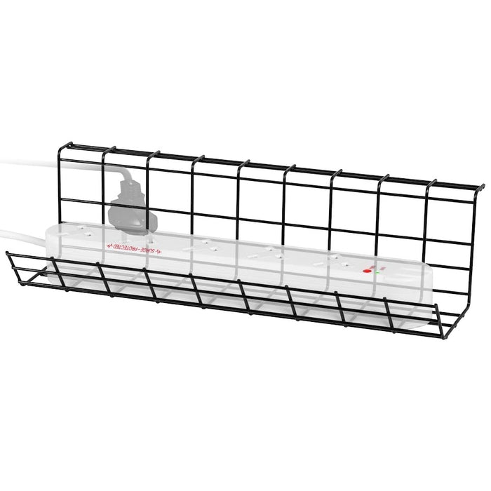 Zoomgoods Under Desk Cable Management CMH1, Cable Duct for Computer Desk, Cable Organiser Tray for Wire Management, Cable Channel Rack - Black