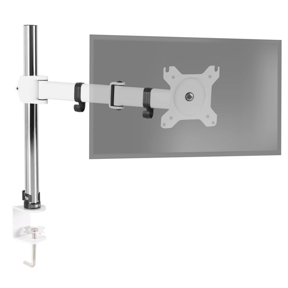 Zoomgoods Single Monitor Arm DM251X3 Height Adjustable Monitor Stand Riser Clamp for 13-27” PC screens Monitor Desk Mounts with VESA 75/100 Monitor Mount with 8kg capacity Monitor Stand for Desk Gaming WHITE