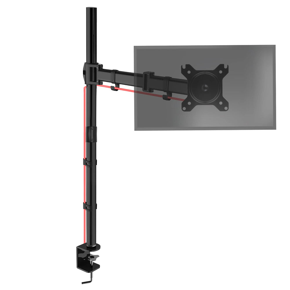 Zoomgoods Single Monitor Stand DMT251X3 Monitor Arm Desk Mount for 13-32” PC Screens Adjustable Tilt Monitor Mount with 100cm Pole Gaming Monitor with VESA 75 100 Monitor Riser for Home Office Work Desk
