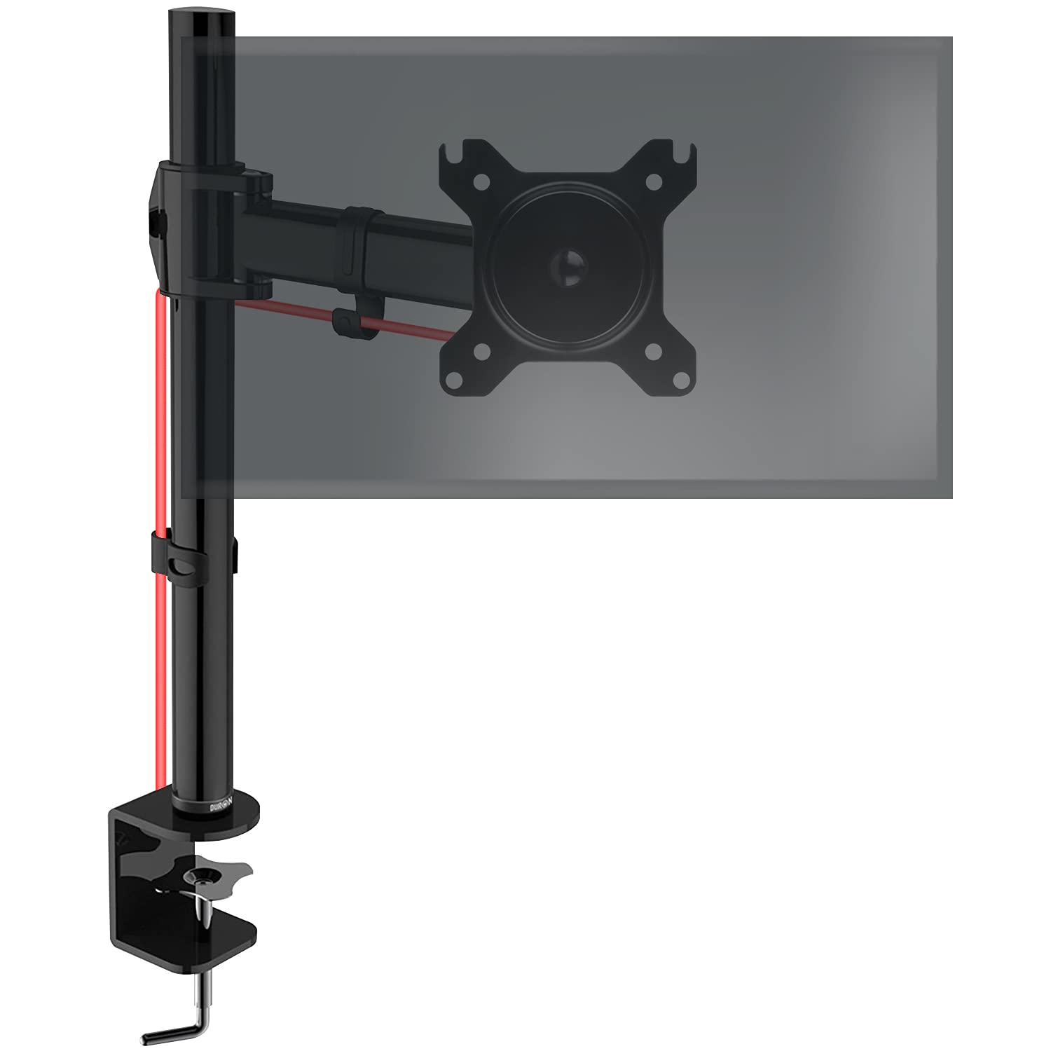 Zoomgoods Single Monitor Arm DM251X2 Height Adjustable Monitor Stand Riser Clamp for 13-27” Screen Monitor Desk Mounts with VESA 75 100 for Home Office