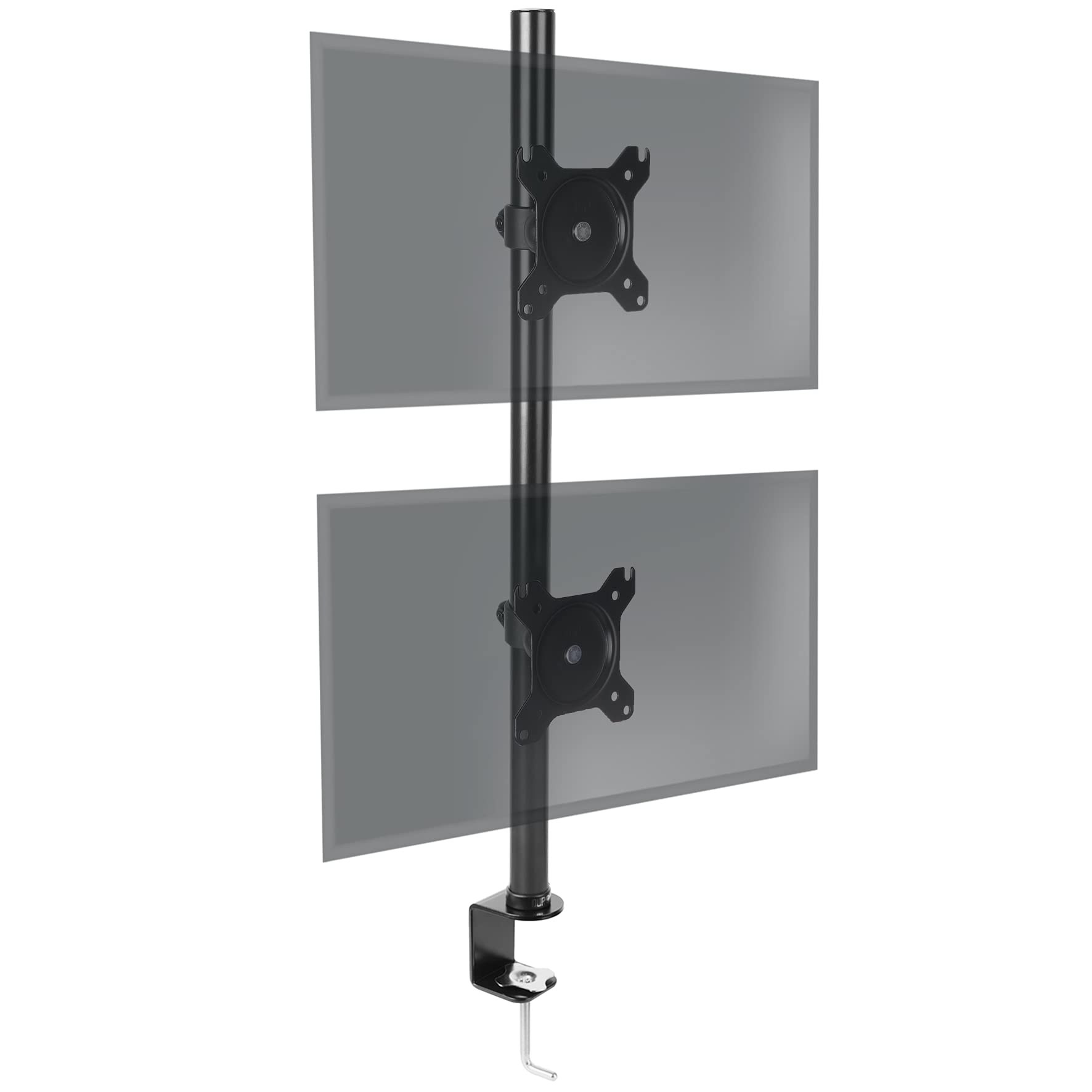 Zoomgoods Dual Monitor Stand DM15D2V2, Dual Monitor Arms for two 13-32” PC LCD Screens, Height Adjustable Dual Monitor Mount, Gaming Monitor with VESA 75 100, Monitor Riser for Work & Home Office Desk