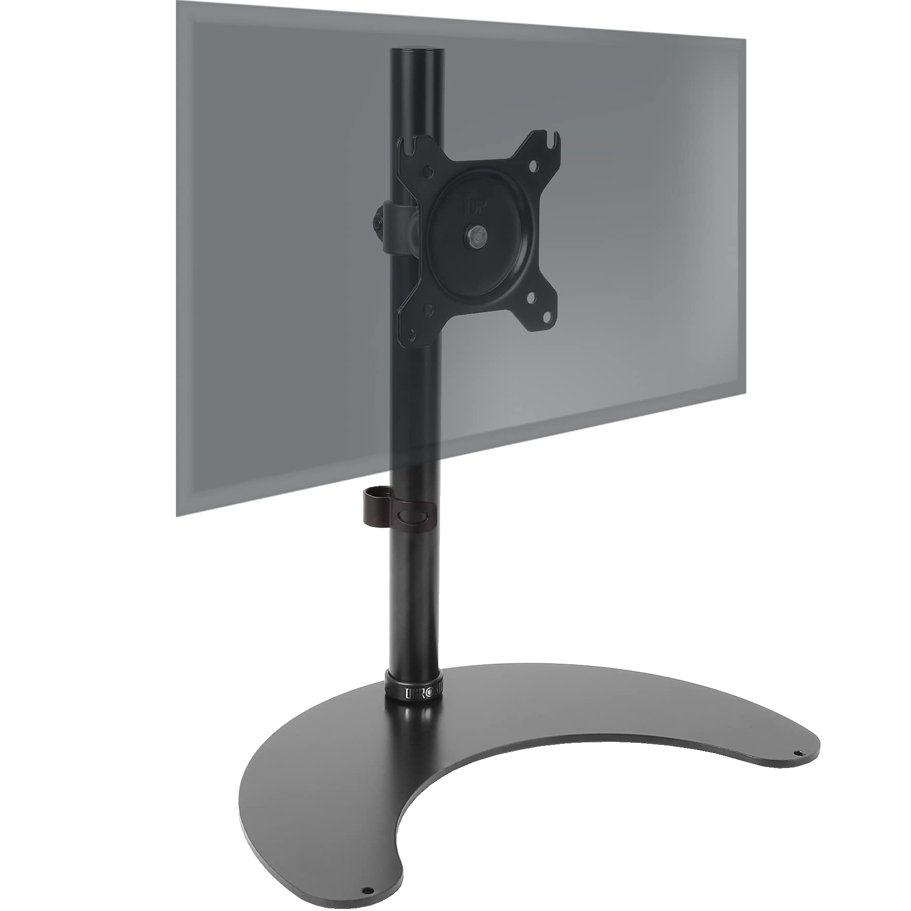 Zoomgoods Monitor Stand DM15D1, Monitor Arm for 13-32” PC LED Screens, Adjustable Tilt Single Monitor Mount, Gaming Monitor Desk Mount with VESA 75 100, Monitor Riser for Work & Home Office Desk