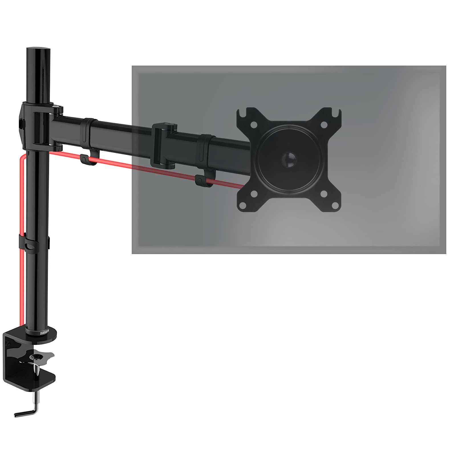 Zoomgoods Single Monitor Arm DM251X3 Height Adjustable Monitor Stand Riser Clamp for 13-27” PC screens Monitor Desk Mounts with VESA 75/100 Monitor Mount with 8kg capacity Monitor Stand for Desk Gaming