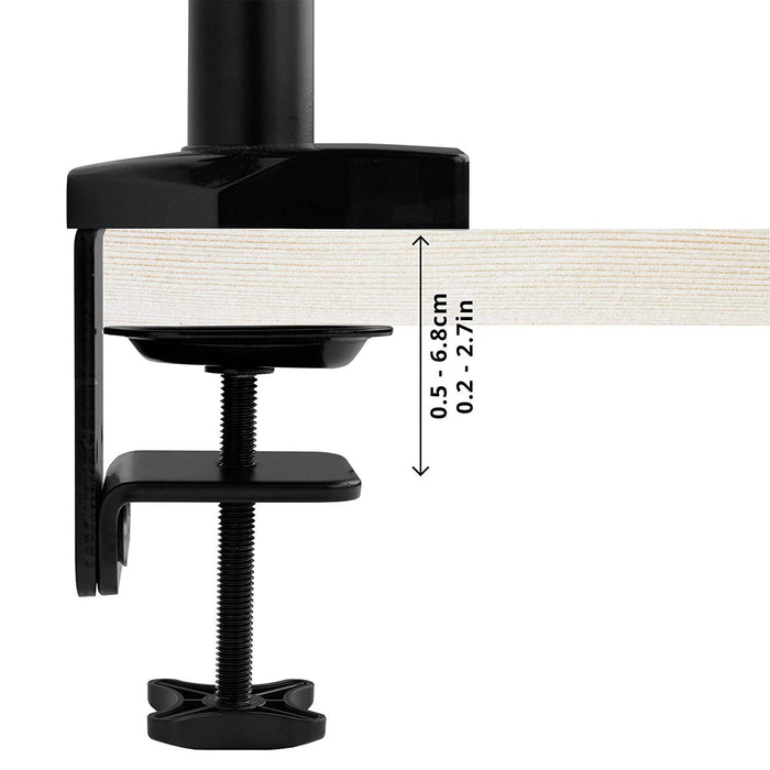 Zoomgoods Monitor Arm Stand DMG52 | Double PC Desk Mount | Gas Powered | Height Adjustable | For Two 15-27 Inch LED LCD Screens | VESA 75/100 | 8kg Capacity | Tilt -90°/+85°, Swivel 180°, Rotate 360°