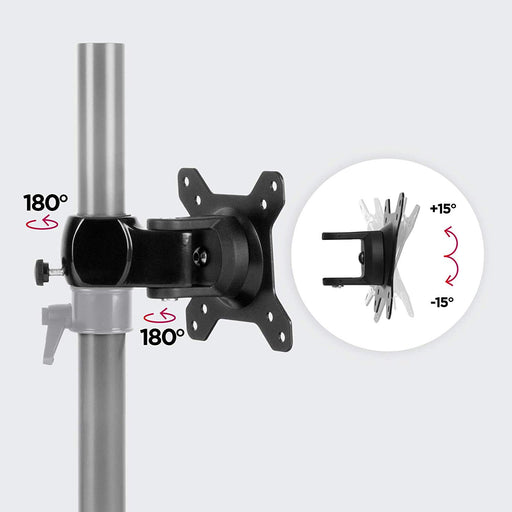 Zoomgoods Monitor Arm Stand VESA Head DM35, Universal Mounting Head to Use with Any Zoomgoods Desk Mount Pole Bracket, Rotates and Tilts, Fits VESA 75/100