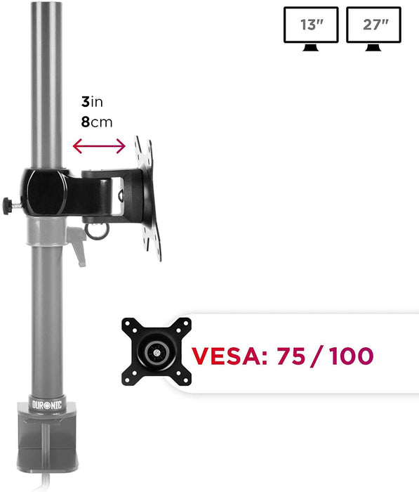 Zoomgoods Monitor Arm Stand VESA Head DM35, Universal Mounting Head to Use with Any Zoomgoods Desk Mount Pole Bracket, Rotates and Tilts, Fits VESA 75/100