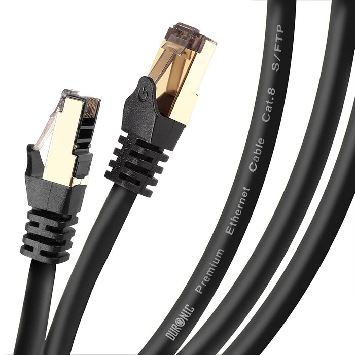 Zoomgoods Ethernet Cable 10M High Speed CAT 8 Patch Network Shielded Lead 2GHz / 2000MHz / 40 Gigabit, CAT8 SFTP Wire, Snagless RJ45 Super-Fast Data - Black