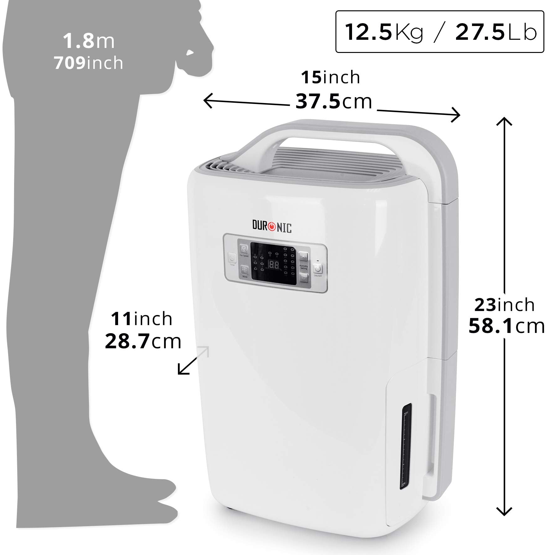 Zoomgoods Dehumidifier DH20 Air Dehumidifier for clothes drying, Black Mould, Damp & Condensation Remover, Wardrobe, Bathroom, Small Bedroom, Utility Room 4L Tank, 20L in a Day