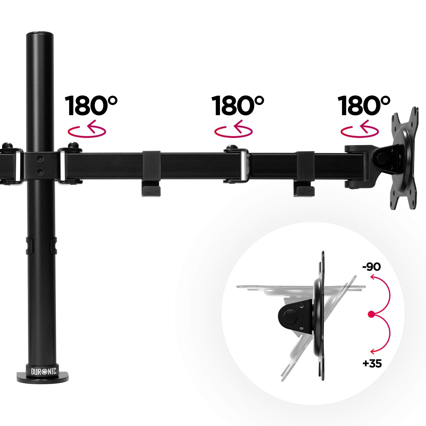 Zoomgoods Dual Monitor Stand DM152 Adjustable 13-27” Monitor Arms with Grommet Converter Ergonomic PC Monitors Mount with Tilt, Swivel & Rotation Home Office Desk Mount for Two Monitors VESA 75 100