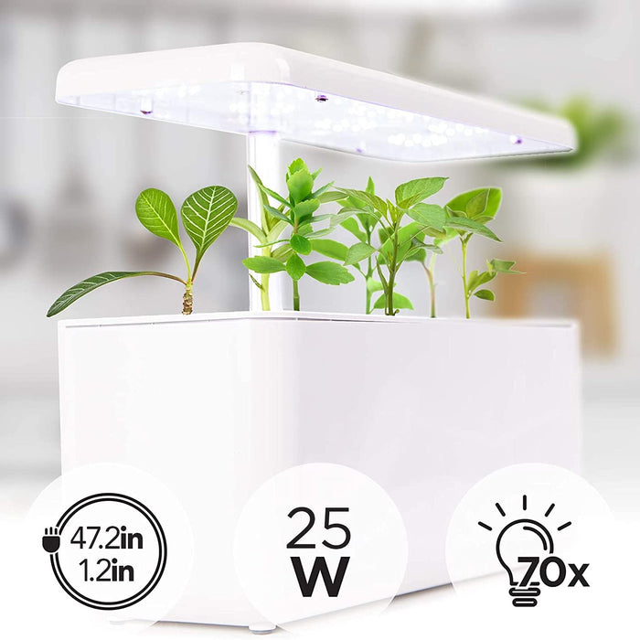 Zoomgoods Hydroponic Growing System GHS37 | Indoor Garden Box with Grow Lamp for 7 Plants or Herbs |70x LED Spectrum Bulbs: White, Red & Blue| 3 Light/Growth Modes | Smart Germination Kit | 25W