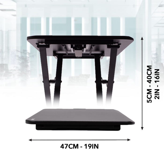 Zoomgoods Sit-Stand Desk DM05D24 | Height Adjustable Office Workstation | 74x47cm Platform | Raises from 5-40cm | Riser for PC Computer Screen, Keyboard, Laptop | Ergonomic Desktop Table Converter…