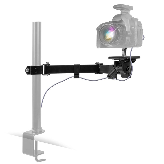 Zoomgoods Camera Arm CM01, Camera Mount for Monitor Stand, Adjustable Swivelling and Rotating Tripod Arm for Podcasts, Zoom, Vlogging, Recording, Studio, Broadcasting, Gaming - Black
