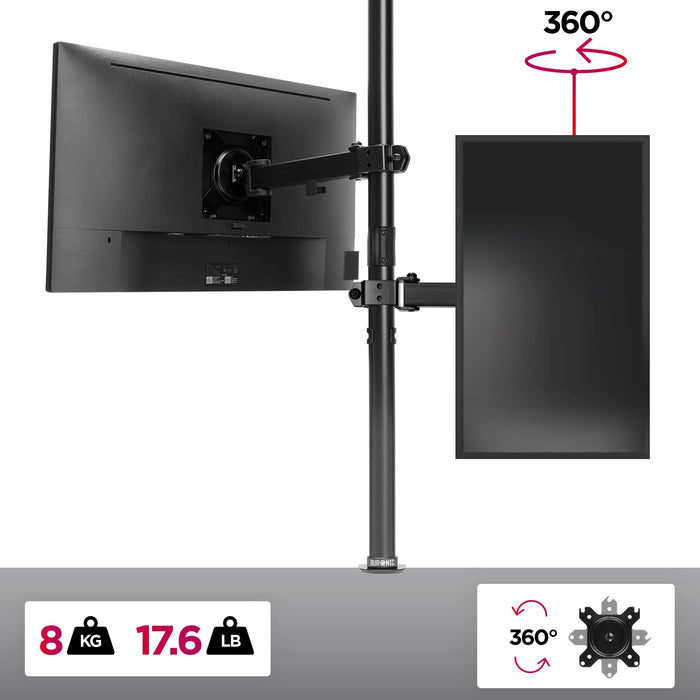 Zoomgoods Single Monitor Stand DMT151X2 Monitor Arm Desk Mount for 13-32” PC LED Screens, Adjustable Tilt Single Monitor Mount, Gaming Monitor with VESA 75 100, Monitor Riser for Work & Home Office Desk