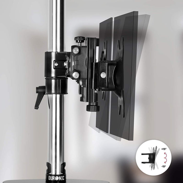 Zoomgoods Computer Monitor Arms Stand DM753 Triple Freestanding PC Multi Arms Desk Mount Stands Riser for 3 8kg 15-24 Inch Display Screens VESA 75/100 - Black