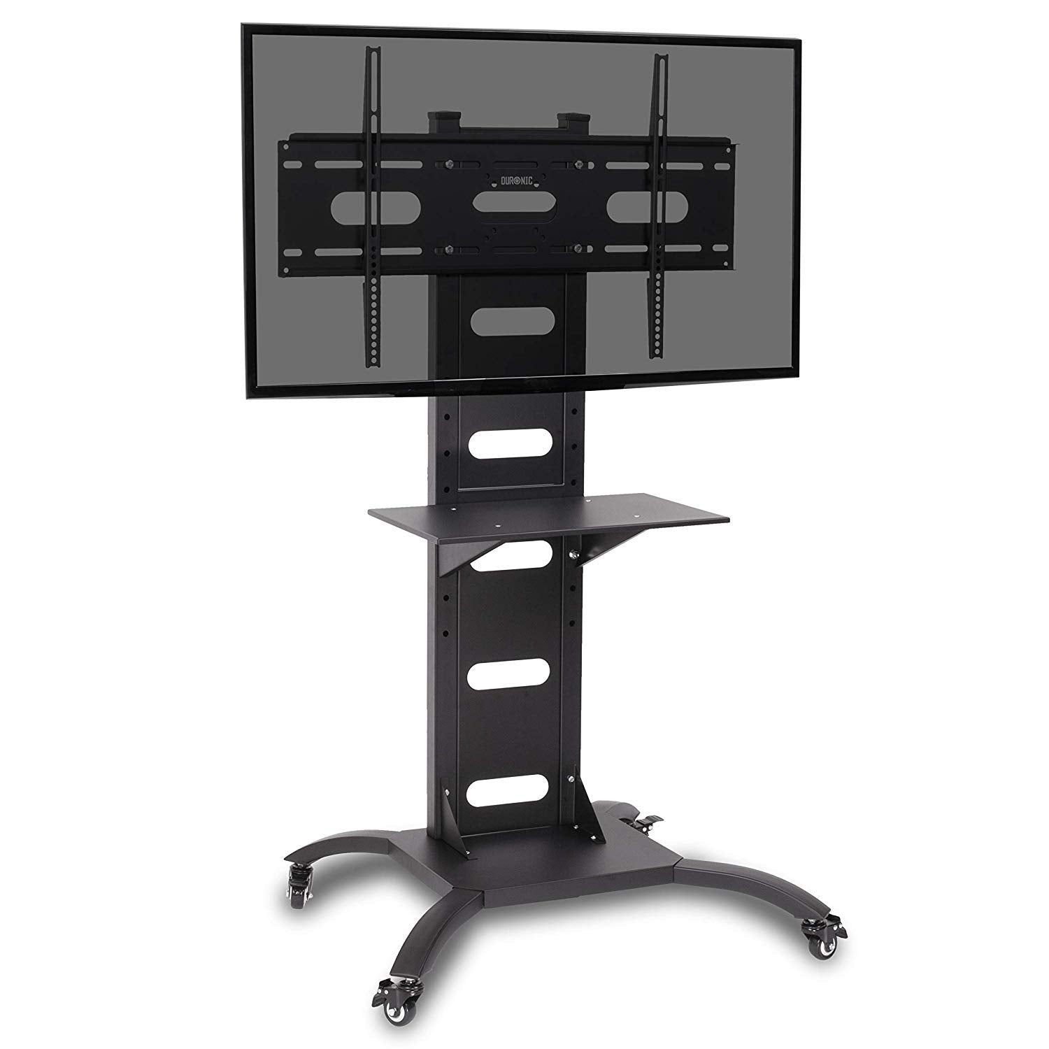 Zoomgoods TV Mount Stand Bracket TVS4T1 | Floor Standing for 37-70 Inch Flat Screen | With Tilt and Swivel | VESA Up to 700x400 | Strong Heavy Duty | Max. 82kg Capacity | Shelf | On Wheels