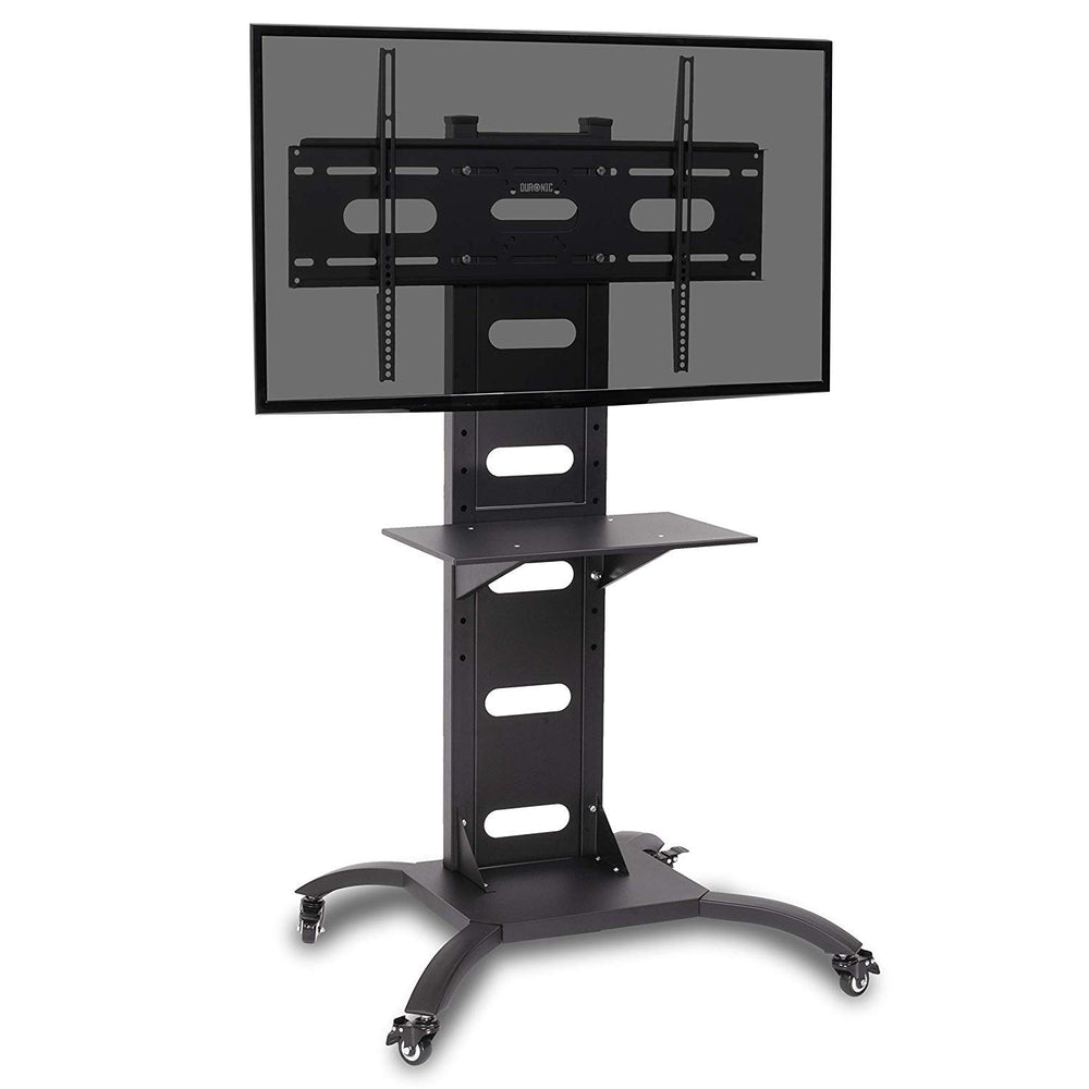 Zoomgoods TV Mount Stand Bracket TVS4T1 | Floor Standing for 37-70 Inch Flat Screen | With Tilt and Swivel | VESA Up to 700x400 | Strong Heavy Duty | Max. 82kg Capacity | Shelf | On Wheels