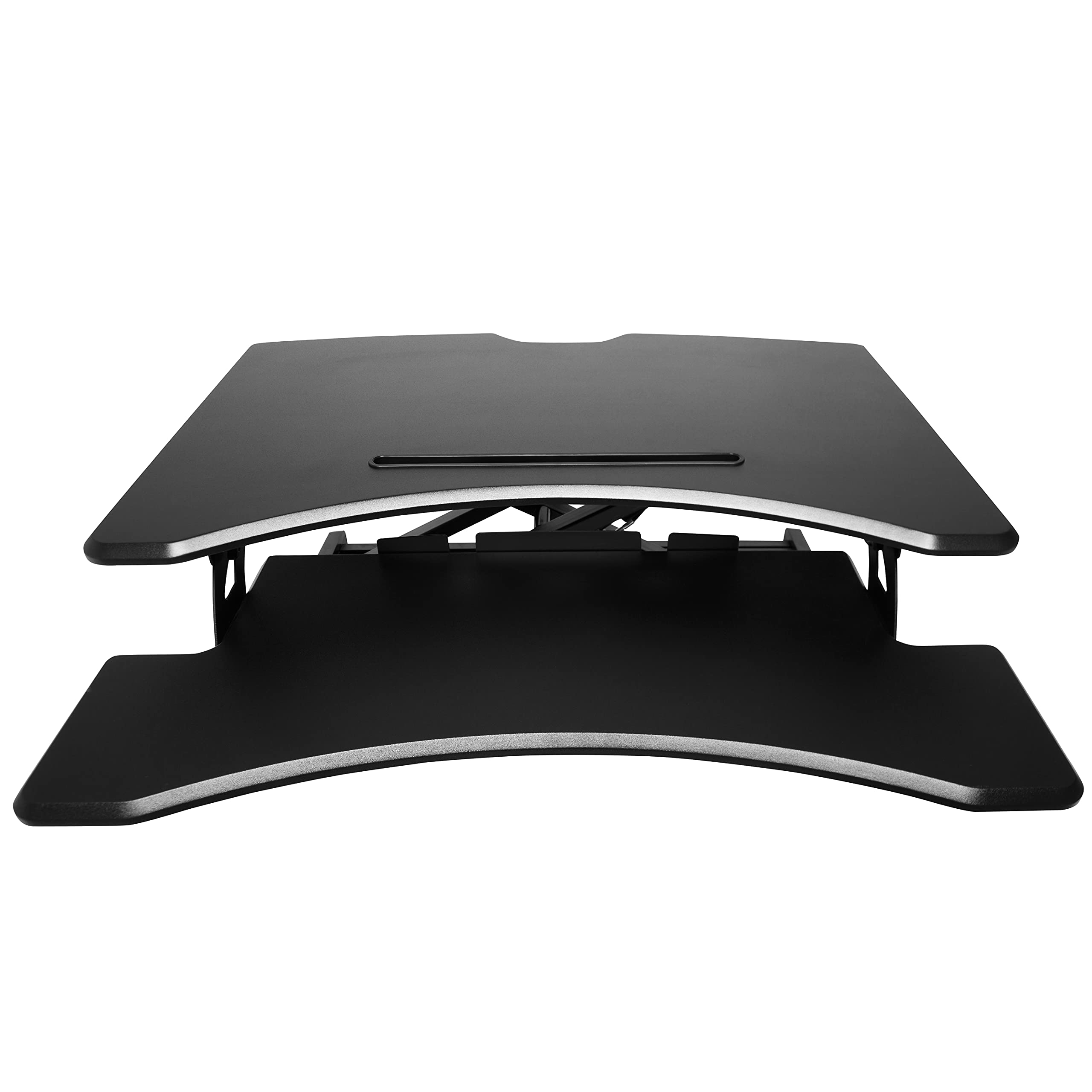 Zoomgoods Sit-Stand Desk DM05D16 | Height Adjustable Office Workstation | 77x50cm Platform | Raises from 12-43cm | Riser for PC Computer Screen, Keyboard, Laptop | Ergonomic Desktop Table Converter