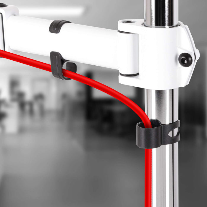 Zoomgoods Single Monitor Arm DM251X3 Height Adjustable Monitor Stand Riser Clamp for 13-27” PC screens Monitor Desk Mounts with VESA 75/100 Monitor Mount with 8kg capacity Monitor Stand for Desk Gaming WHITE