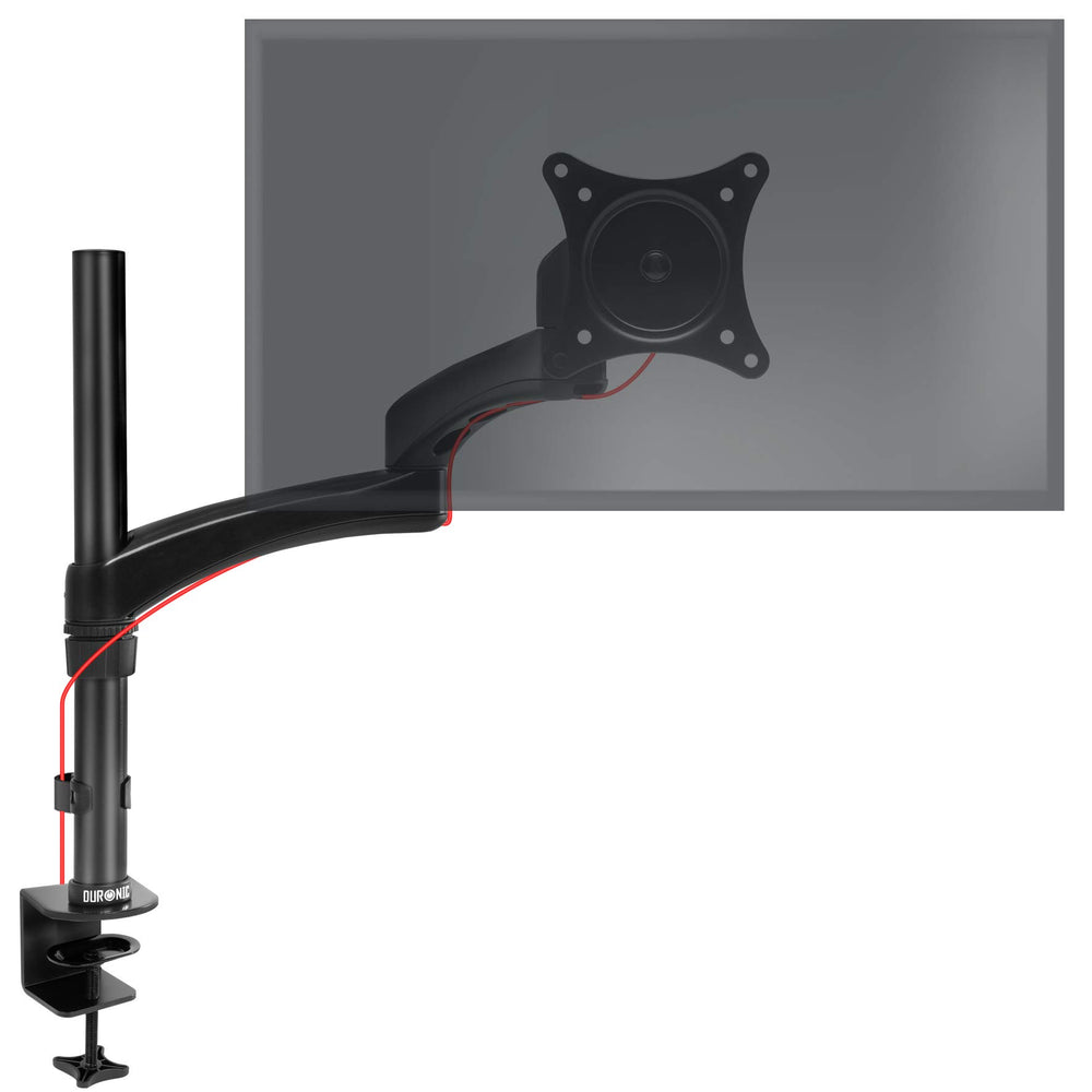 Zoomgoods Monitor Arm Stand DM451X3 | Single PC Desk Mount | Aluminium | Height Adjustable | For One 13-27 LED LCD Screen | VESA 75/100 | 13kg Per Screen | Tilt -90°/+45°, Rotate 360°