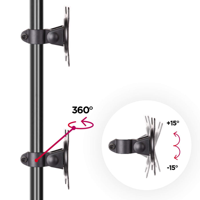 Zoomgoods Dual Monitor Stand DM15D2V2, Dual Monitor Arms for two 13-32” PC LCD Screens, Height Adjustable Dual Monitor Mount, Gaming Monitor with VESA 75 100, Monitor Riser for Work & Home Office Desk