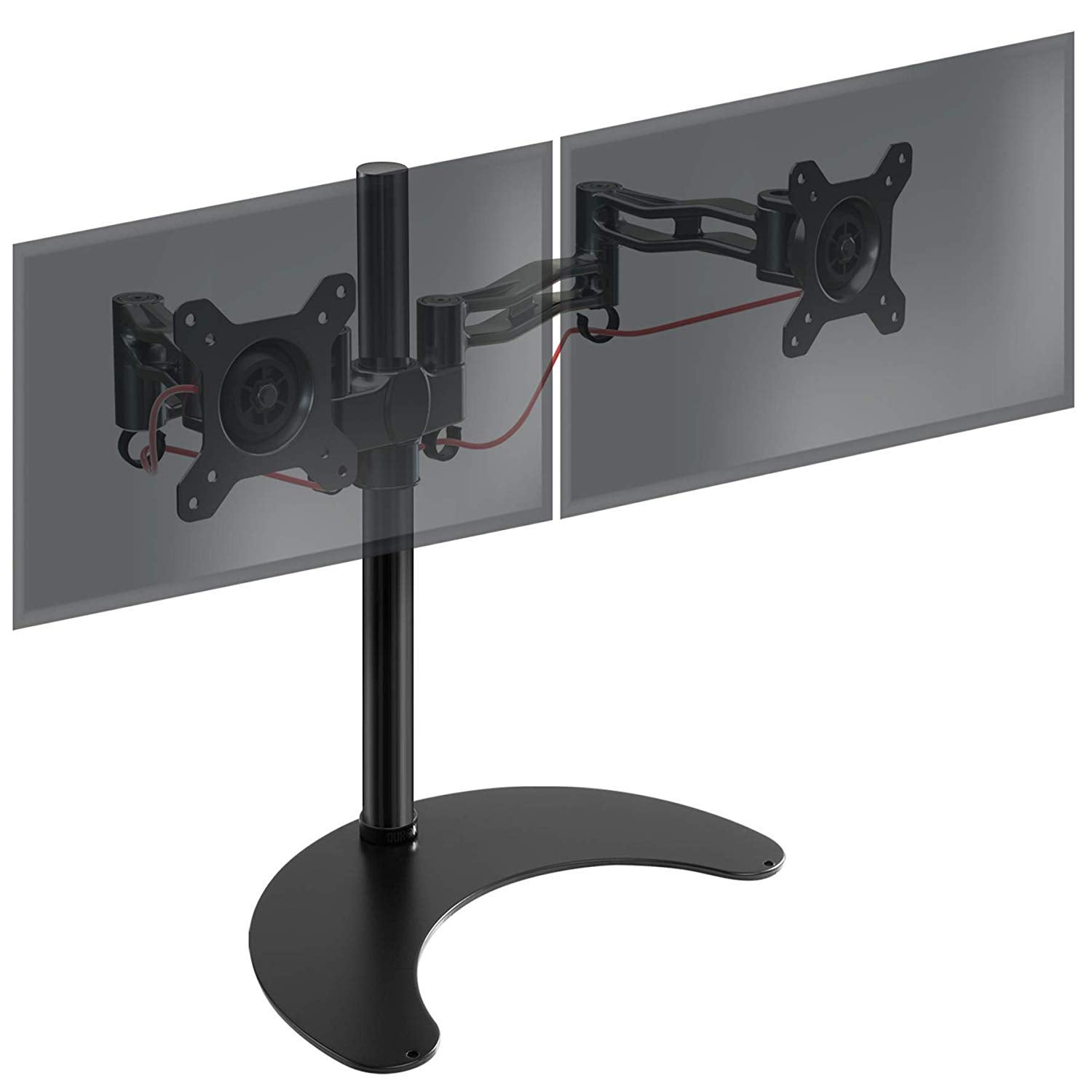 Zoomgoods Dual Monitor Stand DM35D2 Double Monitor Arm Twin Riser Two Mount for 13-27” Computer Screen 2 Height Adjustable Clamp Stands for PC Gaming Work Desk, Home & Office Studio, VESA 75 100
