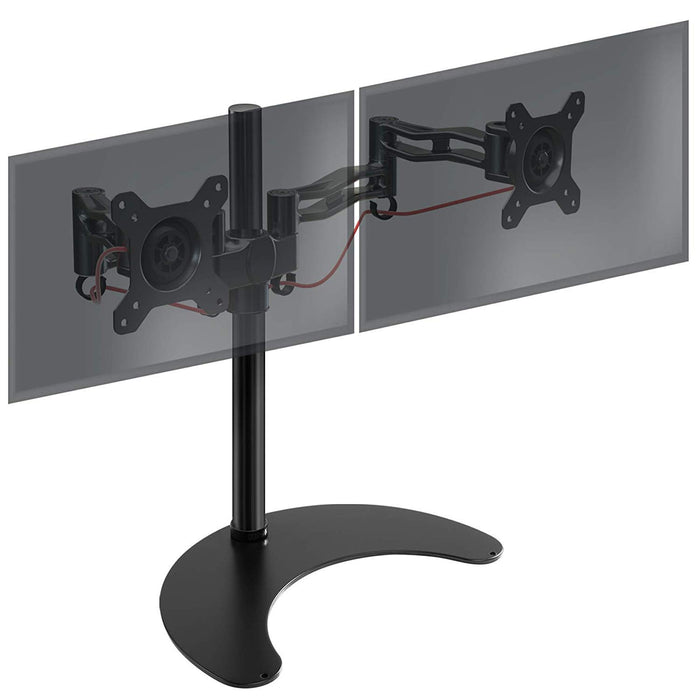 Zoomgoods Dual Monitor Stand DM35D2 Double Monitor Arm Twin Riser Two Mount for 13-27” Computer Screen 2 Height Adjustable Clamp Stands for PC Gaming Work Desk, Home & Office Studio, VESA 75 100
