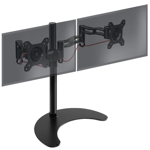 Zoomgoods Dual Monitor Stand DM35D2 Double Monitor Arm Twin Riser Two Mount for 13-27” Computer Screen 2 Height Adjustable Clamp Stands for PC Gaming Work Desk, Home & Office Studio, VESA 75 100