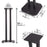 Zoomgoods SPS1022-60 Speaker Stand (Pair) - 60cm Height, Steel Base Supports, Floor/Table Standing with Spikes, Shoes, Pads, Insulating - Better Audio Quality - Black