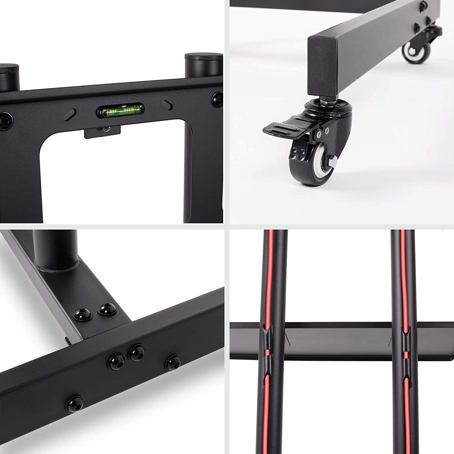 Zoomgoods Mobile TV Stand on Wheels TVS5T1, Trolley Mount with Shelf Heavy duty for 32-70 Inch Flat Screen Television LCD LED OLED QLED, VESA Up to 600x400, Max. 68kg / 150lbs Capacity