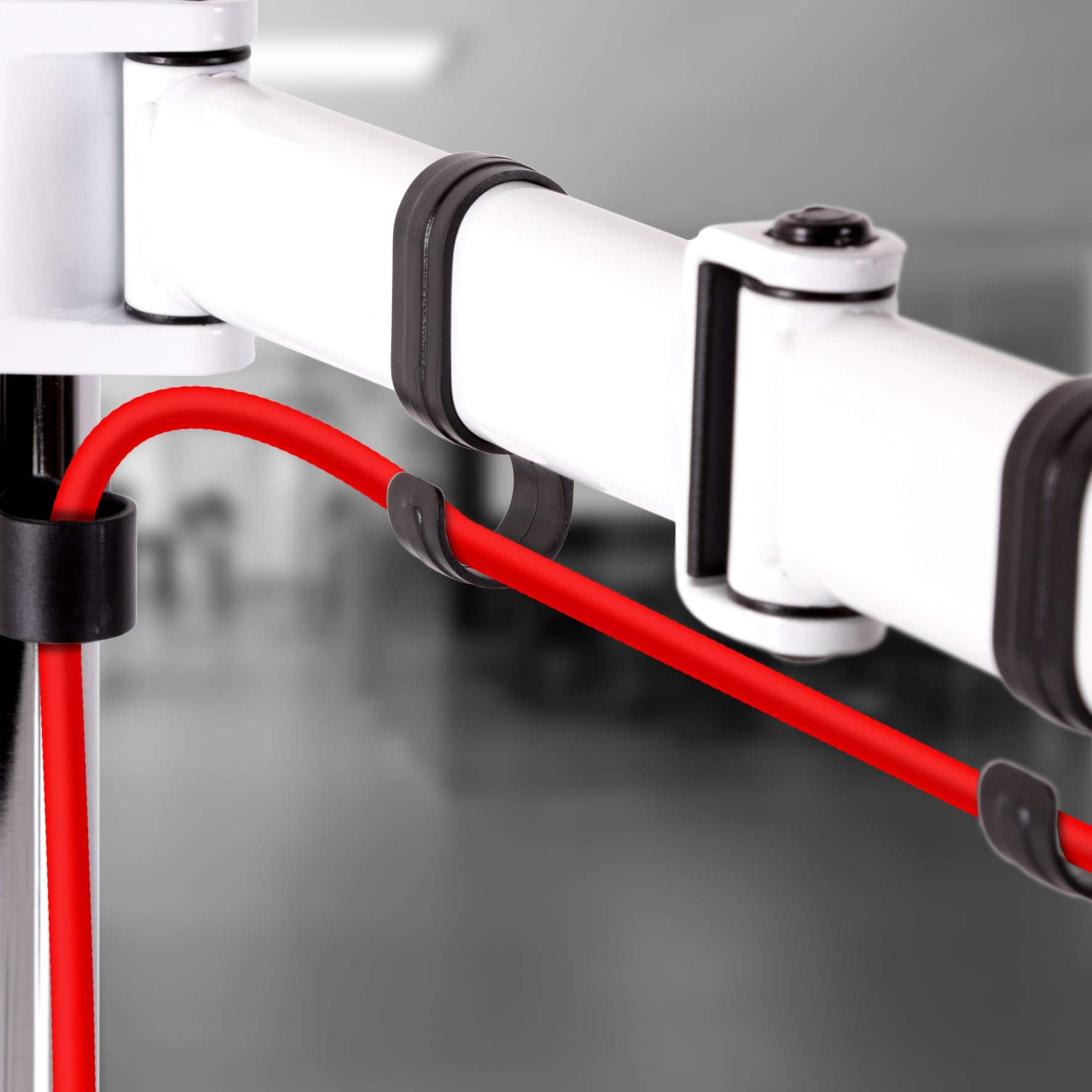 Zoomgoods Dual Monitor Stand DM252 WE PC Desk Monitor Arm Height Adjustable Twin Riser Mount for 13-27” Office Computer Screens 8kg VESA 75 100 Compatible for Dell Phillips HP Samsung