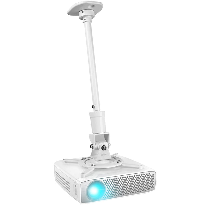 Zoomgoods Projector Mount PB08XL | Extra Long Bracket Fixing for Ceiling | 10kg Capacity | Universal | Heavy Duty | Fittings Included | Rotate 360°, Swivel 180°, Tilt 180° for Easy Projection Set-up