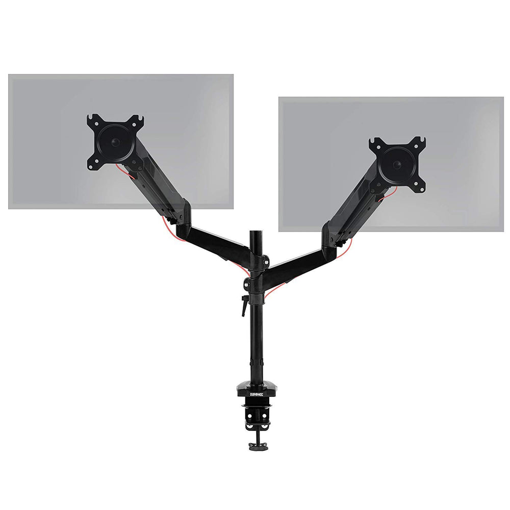 Zoomgoods Monitor Arm Stand DMG52 | Double PC Desk Mount | Gas Powered | Height Adjustable | For Two 15-27 Inch LED LCD Screens | VESA 75/100 | 8kg Capacity | Tilt -90°/+85°, Swivel 180°, Rotate 360°