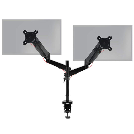 Zoomgoods Monitor Arm Stand DMG52 | Double PC Desk Mount | Gas Powered | Height Adjustable | For Two 15-27 Inch LED LCD Screens | VESA 75/100 | 8kg Capacity | Tilt -90°/+85°, Swivel 180°, Rotate 360°