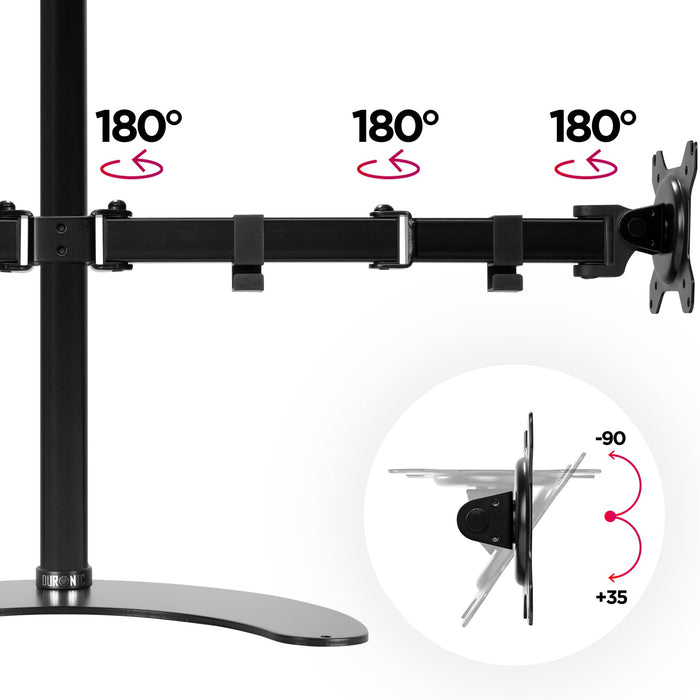 Zoomgoods Dual Monitor Stand DM15D2, Double Monitor Arm Desk Mount for Two 13-27” PC Screens, Height Adjustable Monitor Mounts with VESA 75 100, Monitor Riser for Home Office Work Desk