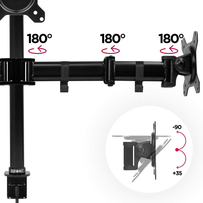 Zoomgoods Computer Monitor Arms DM253 Adjustable Triple Monitor Stand Riser Clamp for 13-27” PC screens Monitor Desk Mounts with VESA 75/100 Triple Monitor Mount with 8kg Capacity Stand for Home Office